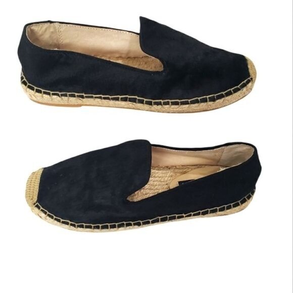 Steven by Steven Madden Lanni Calf Hair Spadrilles Flat Shoes Size 8 in Black - Picture 1 of 12